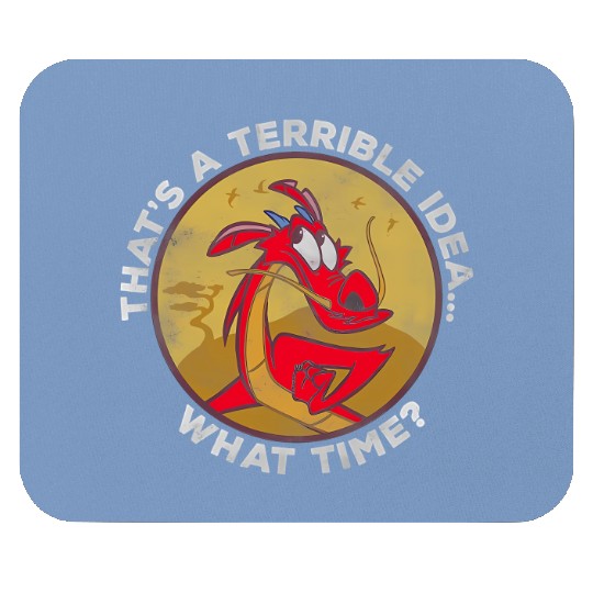 Disney Mulan Mushu That's A Terrible Idea What Time Retro Mouse Pads, Magic Kingdom Unisex Mouse Pads Family Birthday Gift