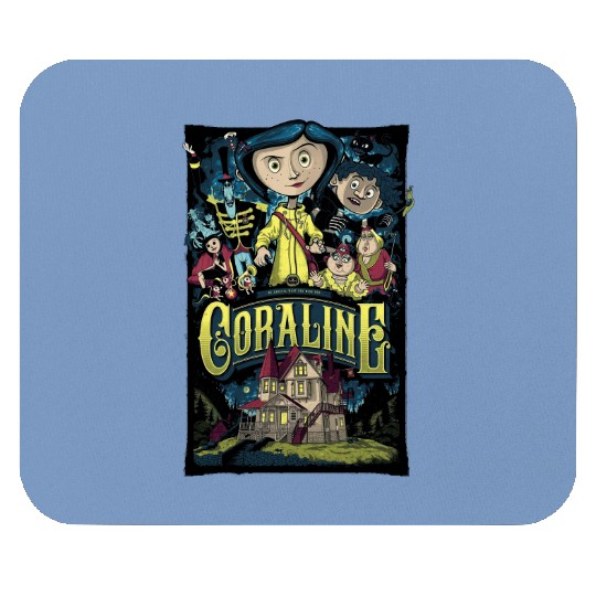 Coraline Mouse Pads, Coraline Doll Mouse Pads, Vintage Disney Halloween Unisex Mouse Pads