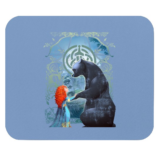 Disney Pixar Brave Merida And Bear Profile Portrait Mouse Pads, Magic Kingdom Holiday Unisex Mouse Pads
