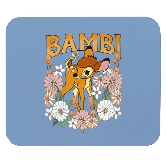 Vintage Floral Bambi Mouse Pads, Disney Bambi Deer Mouse Pads, Disney Character Bambi Birthday Gift