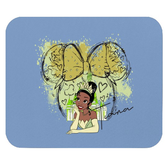 Tiana Princess Mouse Pads, Watercolor Disney Castle Mouse Pads, Disney Princess Mouse Pads,