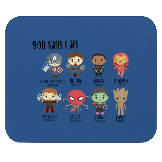 Marvel God says I am Mouse Pads, Marvel Mouse Pads, Disney Marvel Mouse Pads, Avengers Mouse Pads