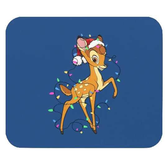 Disney Bambi Christmas Lights Mouse Pads, Santa Bambi Shir