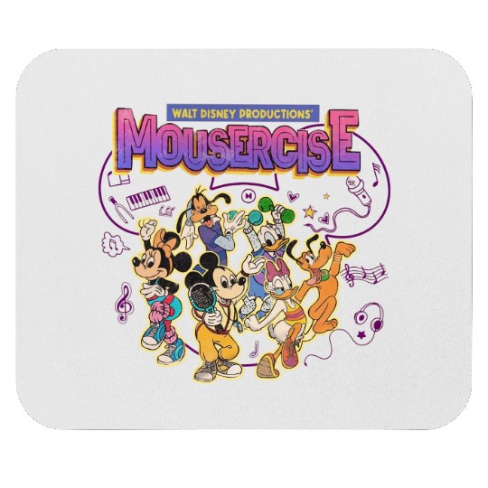 Mickey and Friends Mouse Pads, Vintage Disney Mousercise 90s Promotional Mouse Pads
