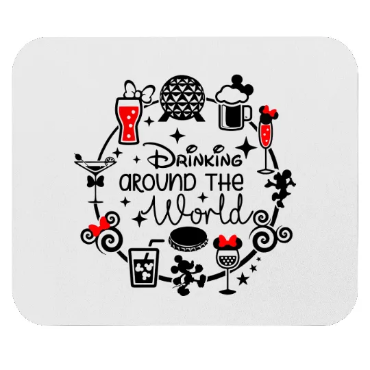Drinking Around The World Disney Mouse Pads, Funny Disney Mouse Pads, Disney Family Mouse Pads