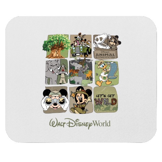 Disney Animal Kingdom Mouse Pads, Vintage Animal Kingdom Mouse Pads, Mickey Safari Mouse Pads