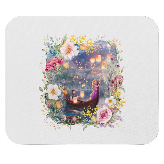 Retro Vintage Disney Tangled Rapunzel Floral Shir Mouse Pads