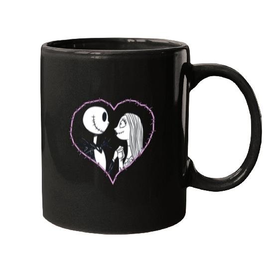 disneys The Nightmare Before Christmas Jack Sally Heart Mugs
