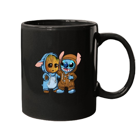 Disney Groot and Stitch Friends Funny Mugs
