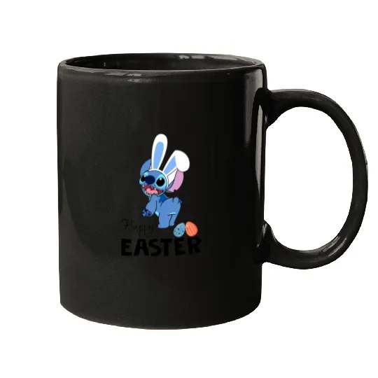 Stitch Happy Easter Shirt, Disney Easter Egg Shirt, Lilo & Stitch Easter Shirt, Disney Spring Break Tee, Family Easter Stitch Bunny Shirt Mugs
