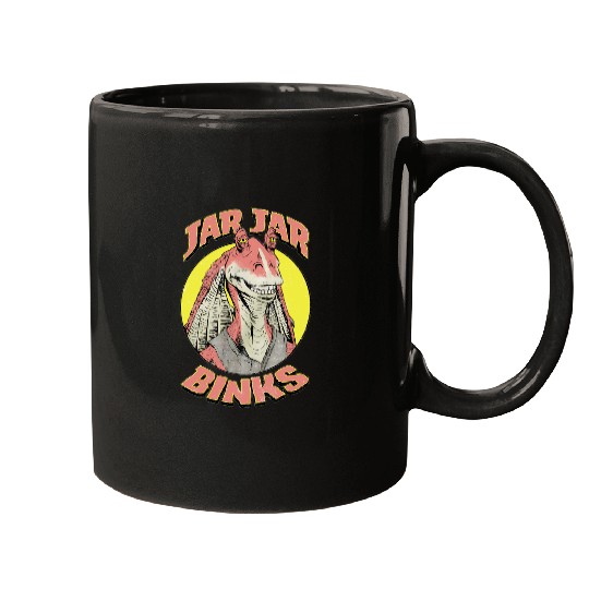 Retro Team Jar Jar Binks Funny Star Wars Fan  Mugs, Vintage Star Wars Galaxy's Edge Mugs, Disneyworld Mugs