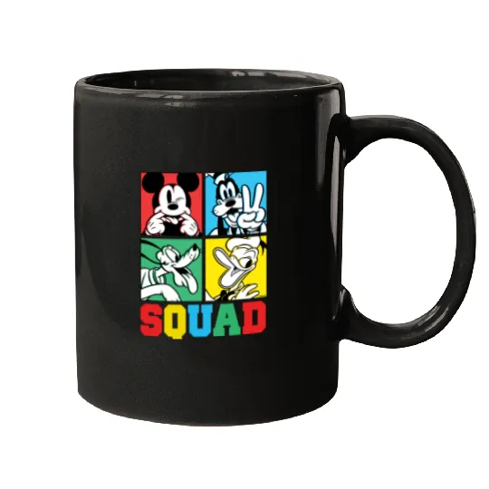 Mickey, Goofy, Donald, Pluto Squad Grid Mugs, Disney Pluto Mugs, Pluto And Friends Mugs