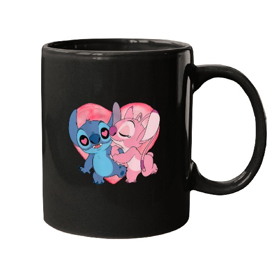 Disney Stitch And Angel Valentine's Day Mugs, Lilo and Stitch Valentine Couple Mugs