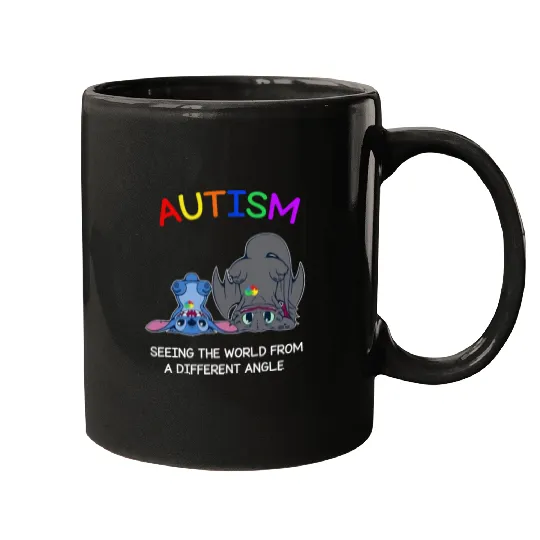 Autism Awareness Mugs | Stitch and Toothless Autism Mugs | Disney Autism Mugs