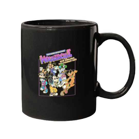Vintage Disney Mousercise 90's Promotional Mugs, Disney Mugs