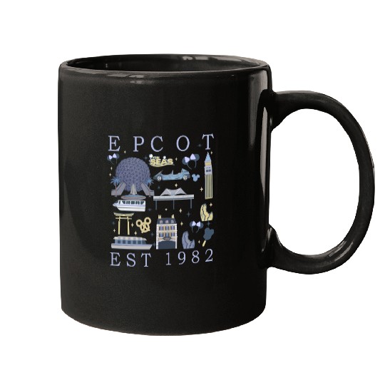 Disney Epcot Est 1982  Mugs, Mickey And Friends, Epcot Center 1982 Mugs