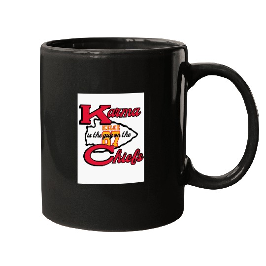 Karma is the Guy on the Chiefs taylorr Swift Travis Kelce Mugs