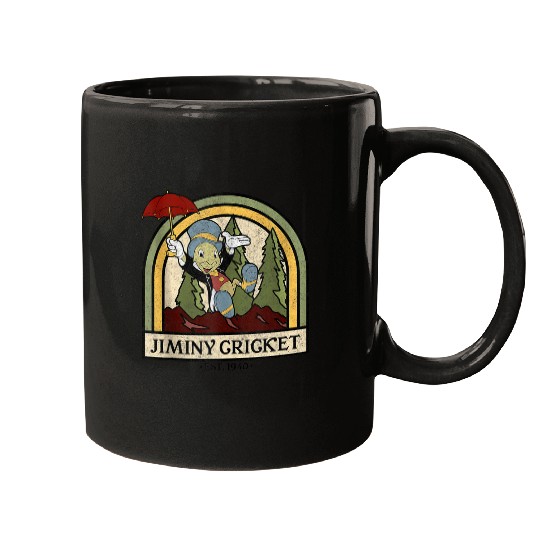 disneys Pinocchio Jiminy Cricket Established 1940 Mugs