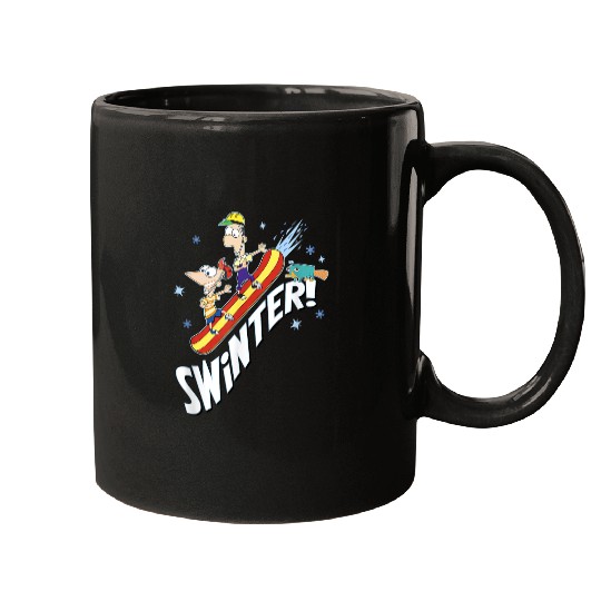 disneys Phineas And Ferb Swinter Snowboarding Shot Mugs