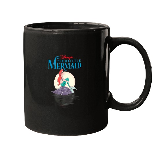 Disneyss Little Mermaid Movie Poster Sunset Graphic Mugs