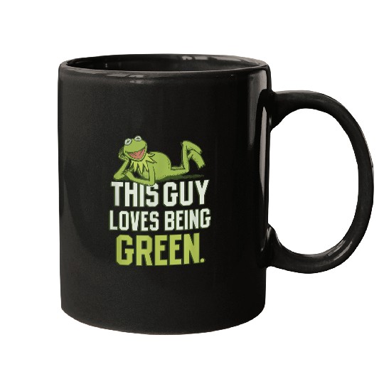 Disneyss The Muppets This Guy Loves Being Green Retro Kermit Mugs