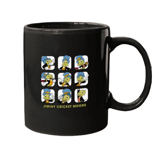 Disney Jiminy Cricket Moods Mugs, Disney Pinocchio Mugs