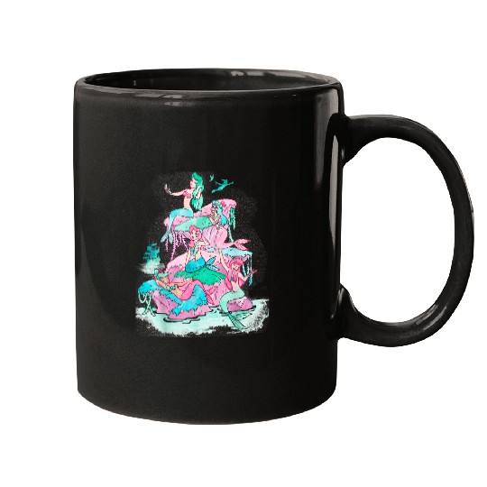 Disneyss Peter Pan Mermaids Watercolor Retro Graphic Mugs
