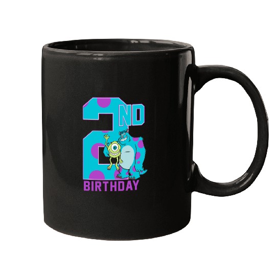 Disney Pixars Monsters Inc. Mike & Sully Happy 2nd Birthday Mugs