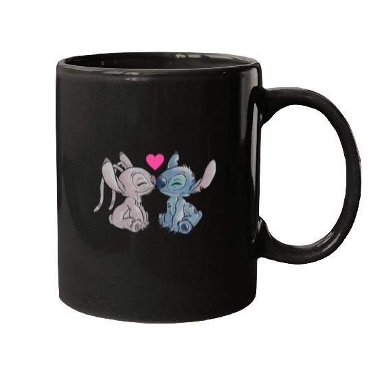 Disneyss Lilo Stitch Valentine's Day Stitch Angel Couple Mugs