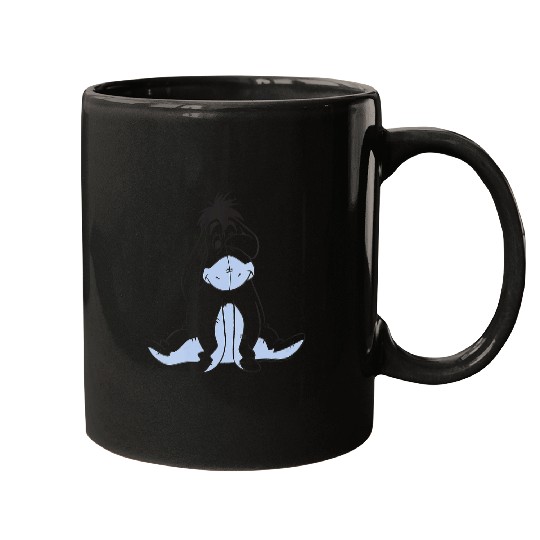 Womens Disney Winnie The Pooh Eeyore Simple Sketch Portrait VNeck Mugs