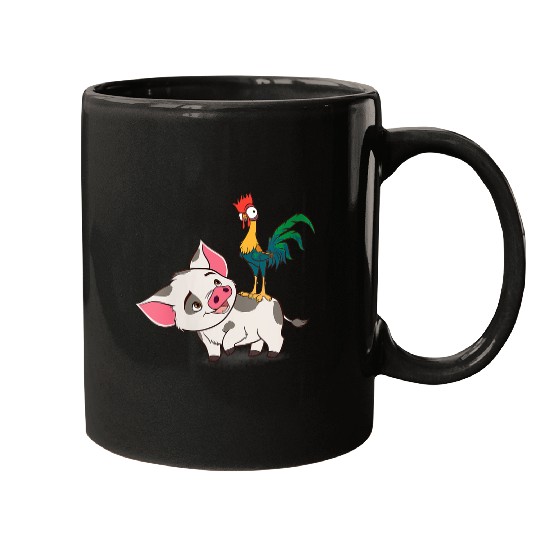 Disneyss Moana Pua And Hei Hei Having Fun Big Chest Portrait Mugs