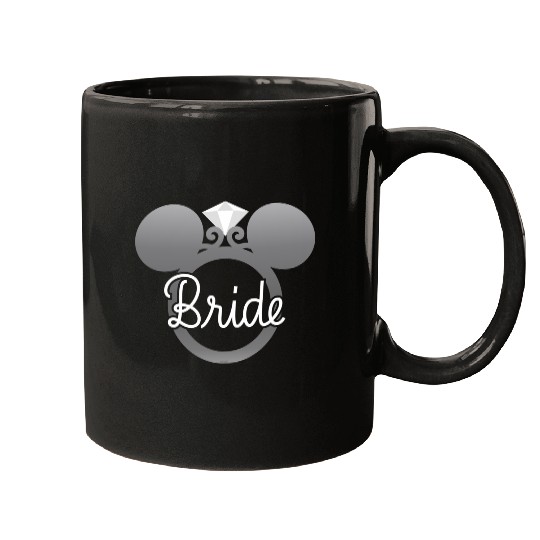 Disney Mickey Mouse Diamond Wedding Engagement Ring Bride Mugs
