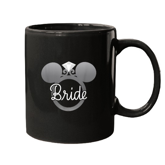 Disney Mickey Mouse Diamond Wedding Engagement Ring Bride Mugs