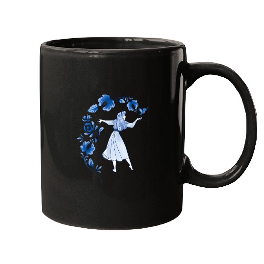 Disneyss Sleeping Beauty Princess Aurora Blue Flowers Mugs
