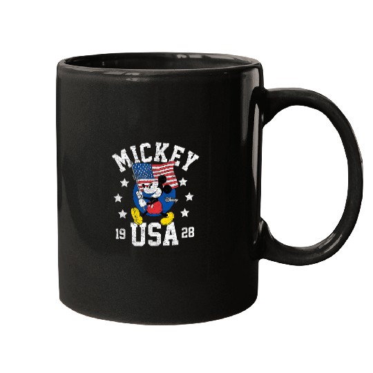 Disney Mickey Waving Flag USA Mugs