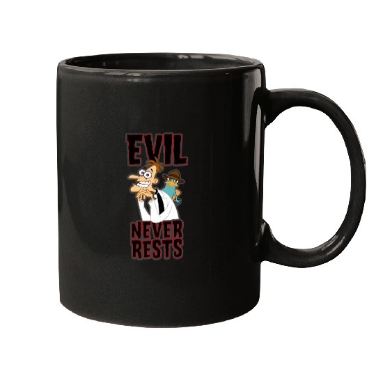 Disney Phineas And Ferb Evil Never Rests Agent P VS Dr. D Mugs