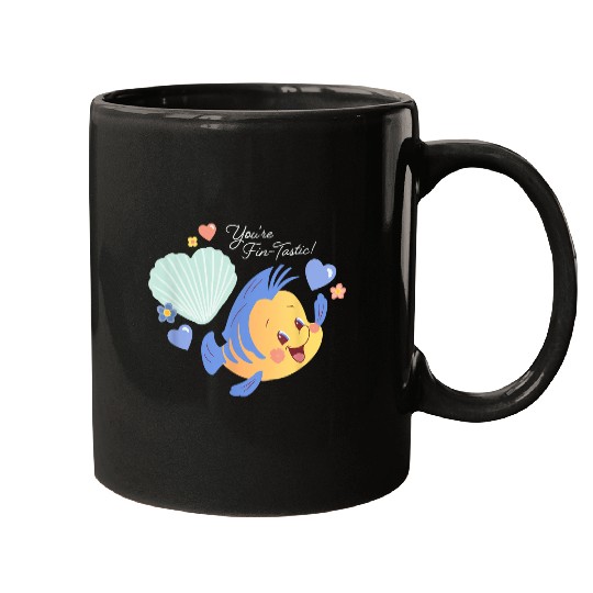 Disneyss Little Mermaid Flounder Youre Fin tastic Valentines Mugs