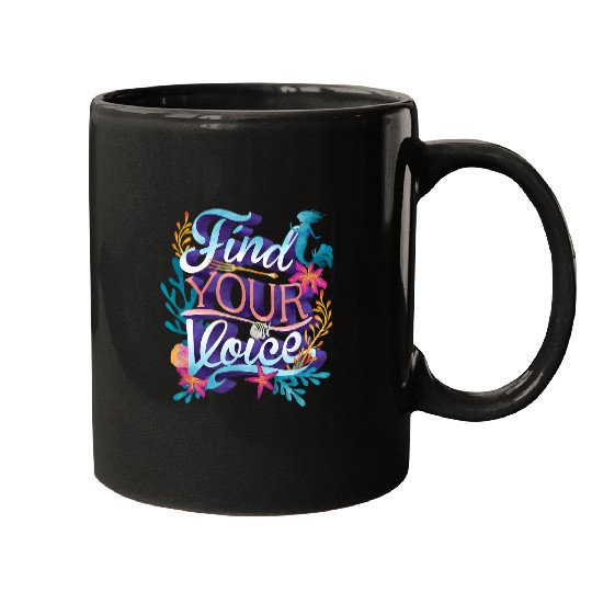 Disneyss The Little Mermaid Find Your Voice Quote Logo Mugs