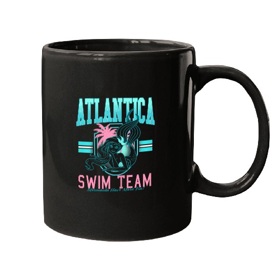 Disneyss The Little Mermaid Atlantica Swim Team Big Chest Logo Mugs