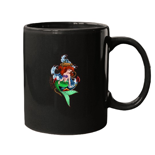 Disneyss Little Mermaid Under The Sea Tattoo Style Portrait Mugs