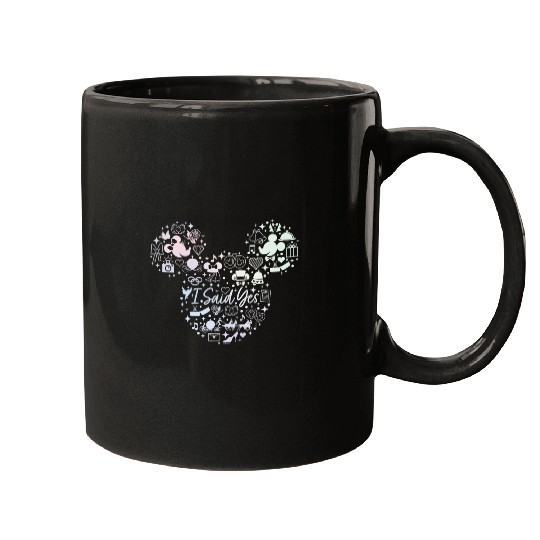 Disney I Said Yes Engagement Proposal Mickey Head Icon Mugs