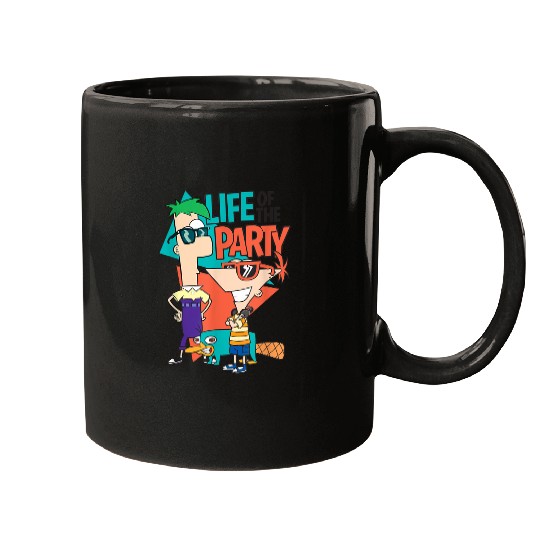 Disneyss Phineas And Ferb Life Of The Party Cool Group shots Mugs