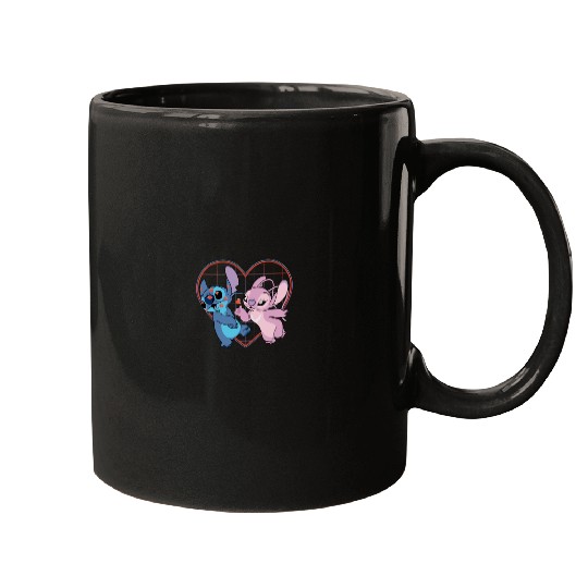 Disneyss Lilo And Stitch Angel Heart Kissses Mugs
