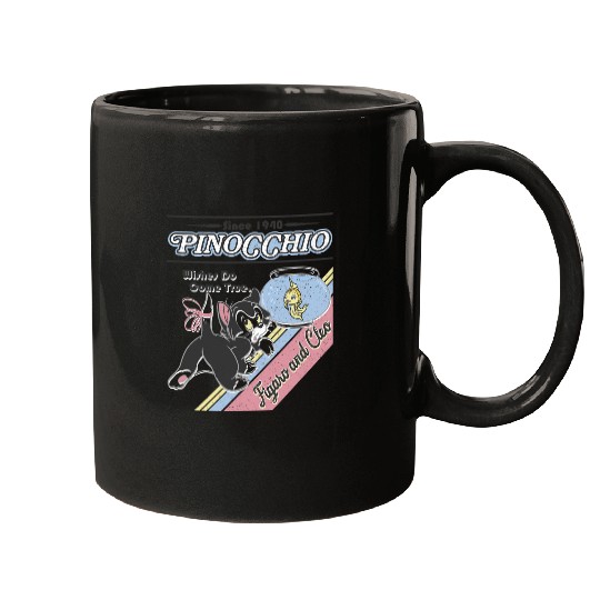 Disney Pinocchio Wishes Do Come True Figaro And Cleo Retro Mugs