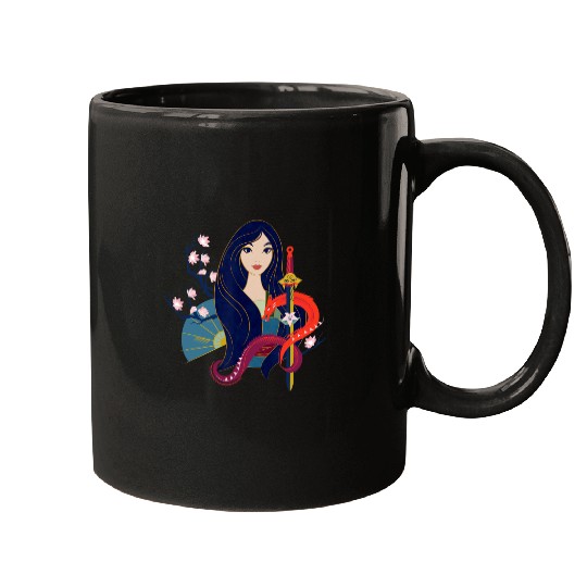 Disney Princess Mulan and Mushu Modern Art Deco Style Mugs