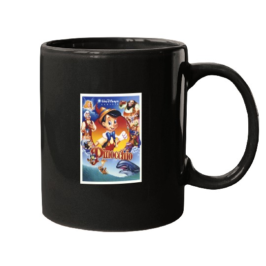 Disney Pinocchio Movie Poster Group Shot Mugs
