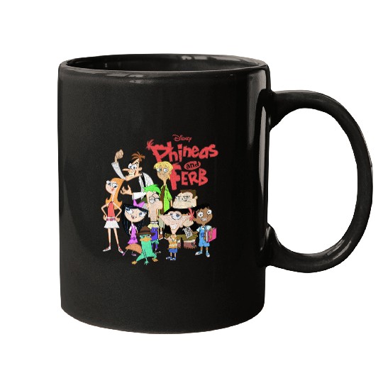 Disneyss Phineas And Ferb The Group Logo Mugs