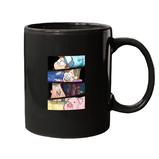 Disneyss Gravity Falls Group shots Split Panels Scene Logo Mugs