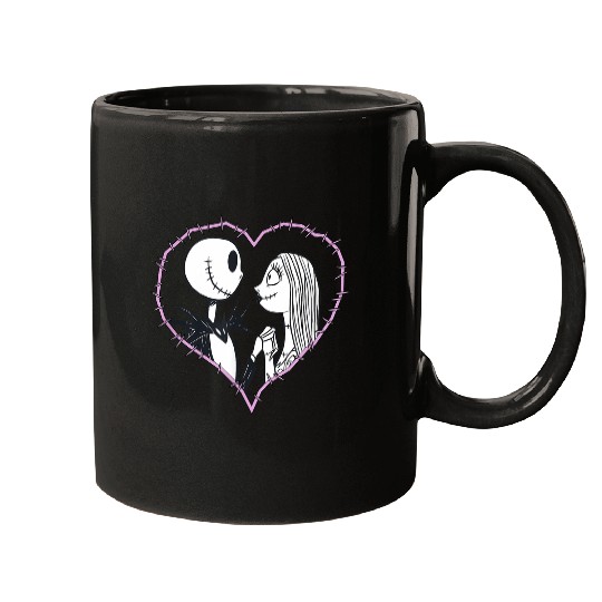 Disneyss The Nightmare Before Christmas Jack Sally Heart Mugs