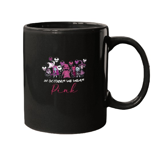 Disney Halloween Mugs, In October We wear Pink, Oogie Boogie 2022